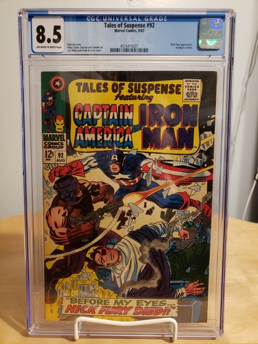TALES OF SUSPENSE # 92 CGC 8.5 OFF-WHITE TO WHITE PAGES - NICK FURY APPEARANCE! - Picture 1 of 6