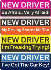 4 Pack Reflective Student Driver Car Magnet, Funny Magnetic Bumper Sticker Safet