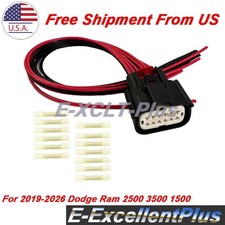 Halogen Headlight Connector Pigtail Plug For 2019-2026 Dodge Ram 2500 3500 1500