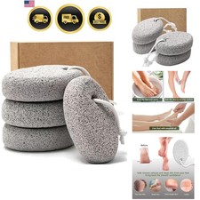 4-Pack Natural Pumice Stone for Feet, Lava Pedicure Tools Hard Skin Callus Re...