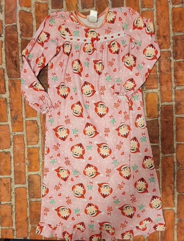 Elf On The Shelf Girls Pj Pajama Gown Guc Sz 8