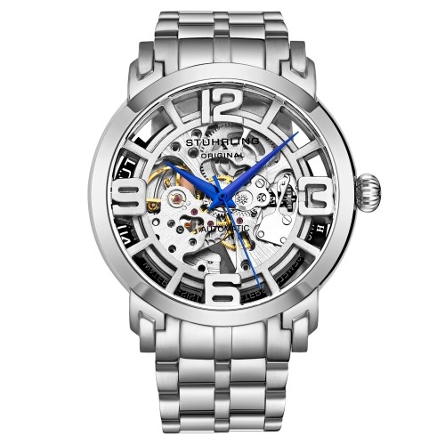 Stuhrling 3964 Automatic Skeleton Stainless Steel Bracelet Mens