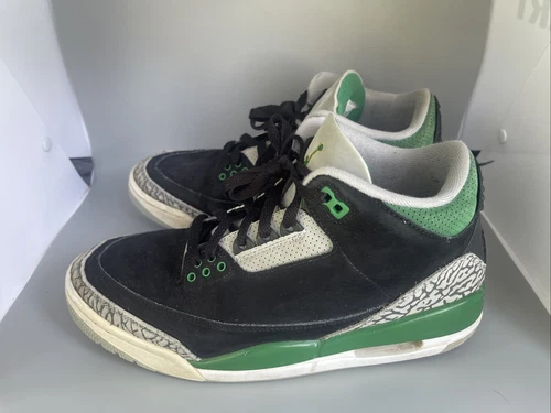 Nike Air Jordan 3 Retro Black Pine Green Men's Size 8.5 CT8532-030