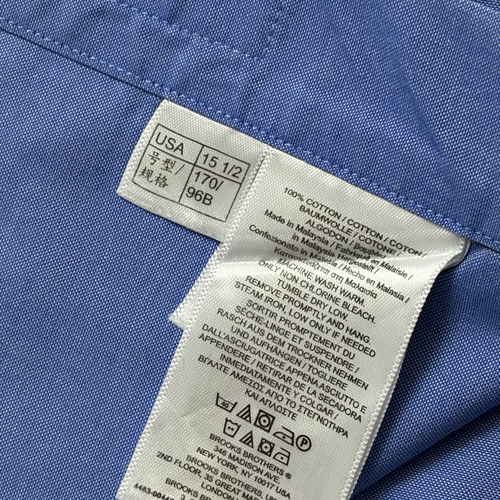 Brooks Brothers Madsion Fit Blue Cotton Dress Shirt Button Down 15.5-32 thumbnail 9