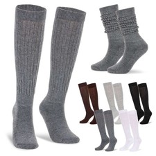 Women Slouch Calf High Socks Soft Extra Long Scrunch Knee High Casual One Size