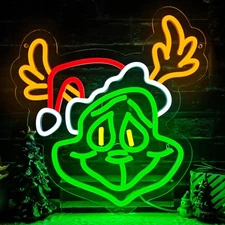 Christmas Neon Sign Dimmable Christmas Elk Neon Lights for Wall Decor christm...