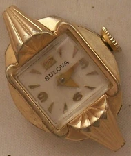 Bulova Lady wristwatch gold filled case 16,5 mm aside 27 mm lug to lug running