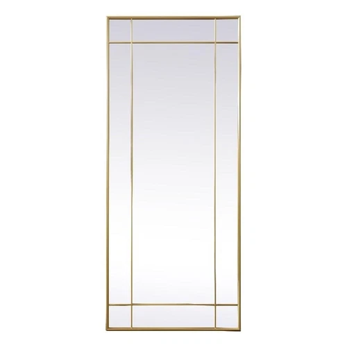 Elegant Decor Viola 30x70" Metal & MDF Panel Full Length Mirror in Brass - Picture 1 of 9