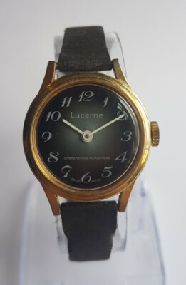 Schöne mechanische Vintage 70er Jahre LUCERNE Damenuhr (verpackt)