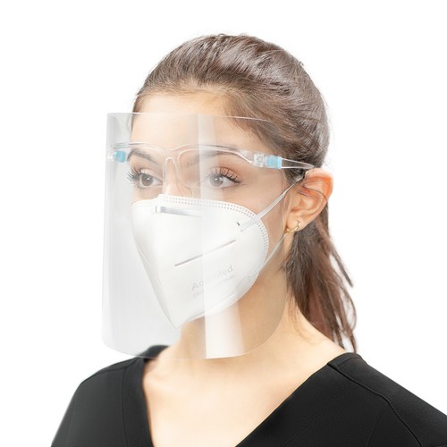 AccuMed 2-Pack Protective Transparent Face Shield with Glasses Frame (2-count) - 第 1/6 張圖片