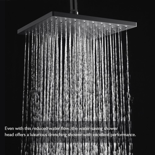 Decaura Rain Shower Head 8" 9" 10" 12" Round Square Chrome Black Gold Swivel - Picture 22 of 42