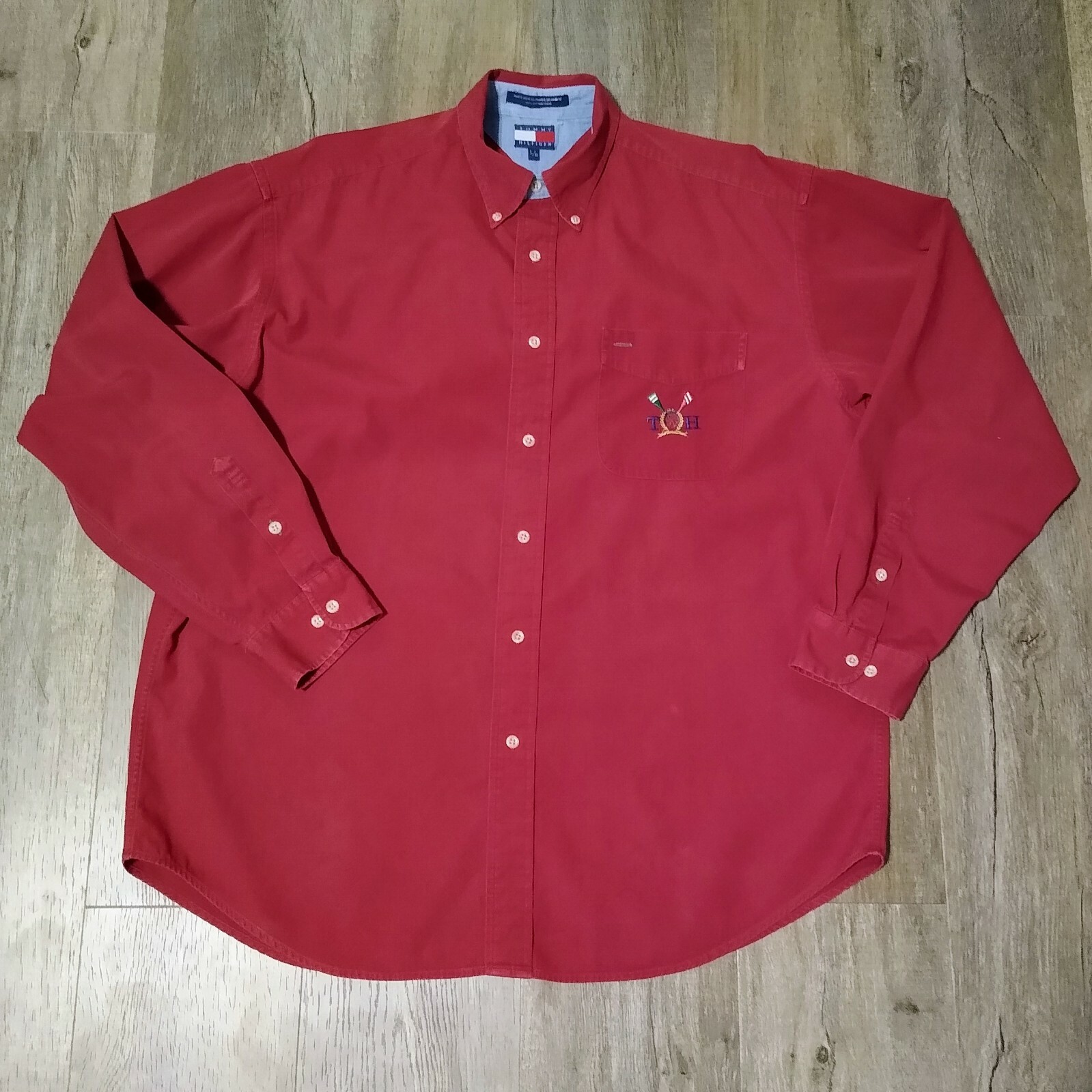 FILA Camicia vintage Tommy Hilfiger bottoni davanti uomo grande logo remo nautico