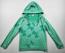 Under Armour Hoodie Allover Print Womens M Green Tonal Pullover