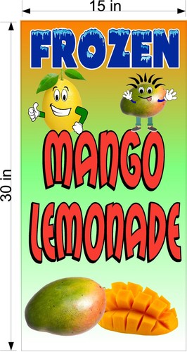 15" X 30" VINYL BANNER FROZEN LEMONADE DRINK With FRUIT CHOOSE FRUIT FLAVOR - Picture 13 of 19