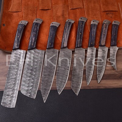 Damascus Chef Knife Set 8-Piece   Premium Kitchen Knives   Gift for Women