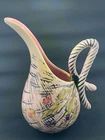 Vintage 1955 Hull Art Pottery Blossom Flite Pink Black Pitcher Vase 9"