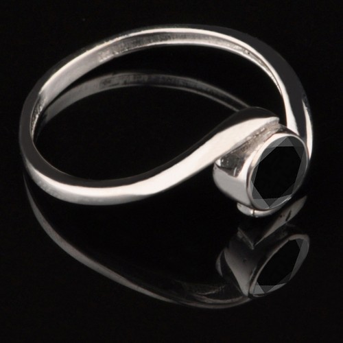 1,85 Karat Runden Form 100% Natürlich Jet Schwarz Diamant Ring Im 585er Weißgold - Bild 4 von 6
