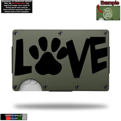 LOVE MY PET Laser Engraved Onto An Aluminum Wallet