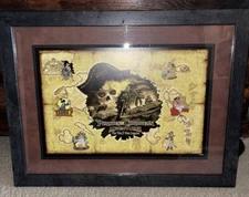Disney Pirates of the Caribbean Adventures on Seven Seas Framed 6 Pin Set LE 50
