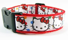 Kitty dog collar handmade adjustable buckle collar 1" wide or leash