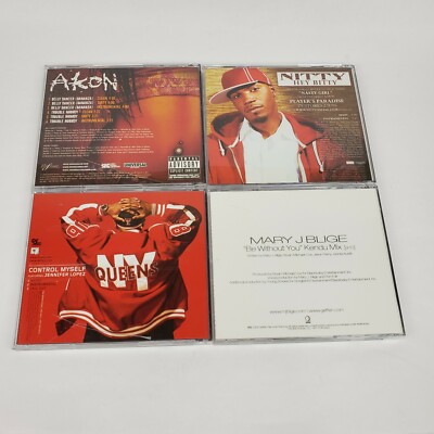 Rap Hip Hop CD Music Lot Of 4 Rare Promo Singles: Mary J Blige Nitty Akon LLCJ