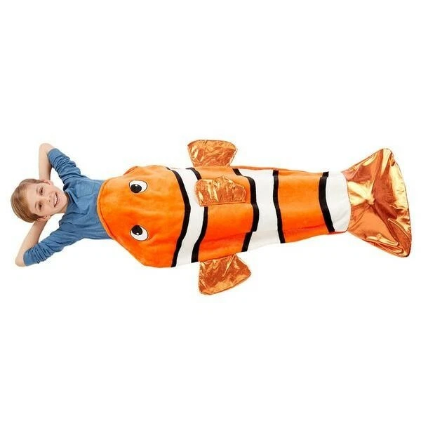 Tail Blanket Plush & Playful Throw Wrap Sequined Home/ Travel New Clown Fish NEW - Image 2 of 4