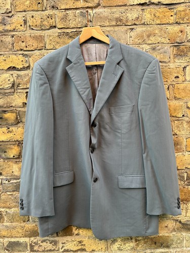 BALMAIN Mens Suit 44 Jacket Trousers W36 L32 Wool Regular Fit Grey