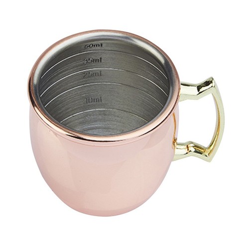 Kupfer gebogen Jigger Becher Cocktail Spirituose Maß gefüttert bei 10, 25, 35 & 50 ml - Bild 6 von 12