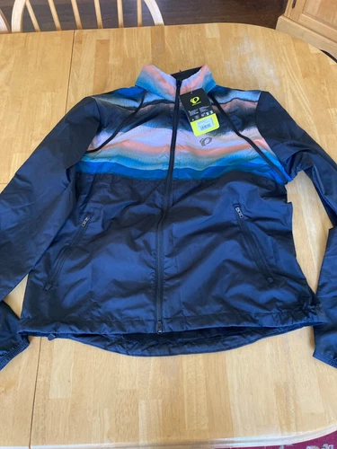 PEARL IZUMI Quest Barrier Convertible Jacket Black Size Large Ocean Sunset $130
