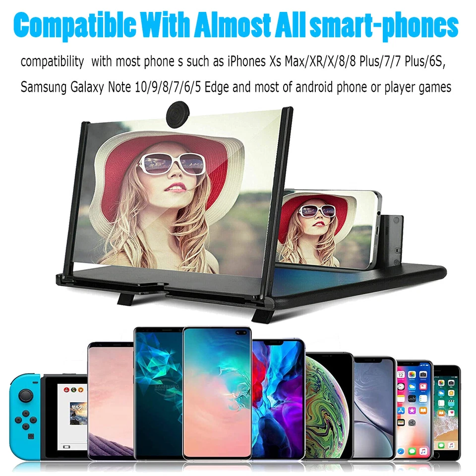 2025 Newest Version Phone Screen Magnifier 3D HD Video Amplifier Foldable Stand - Image 3 of 4