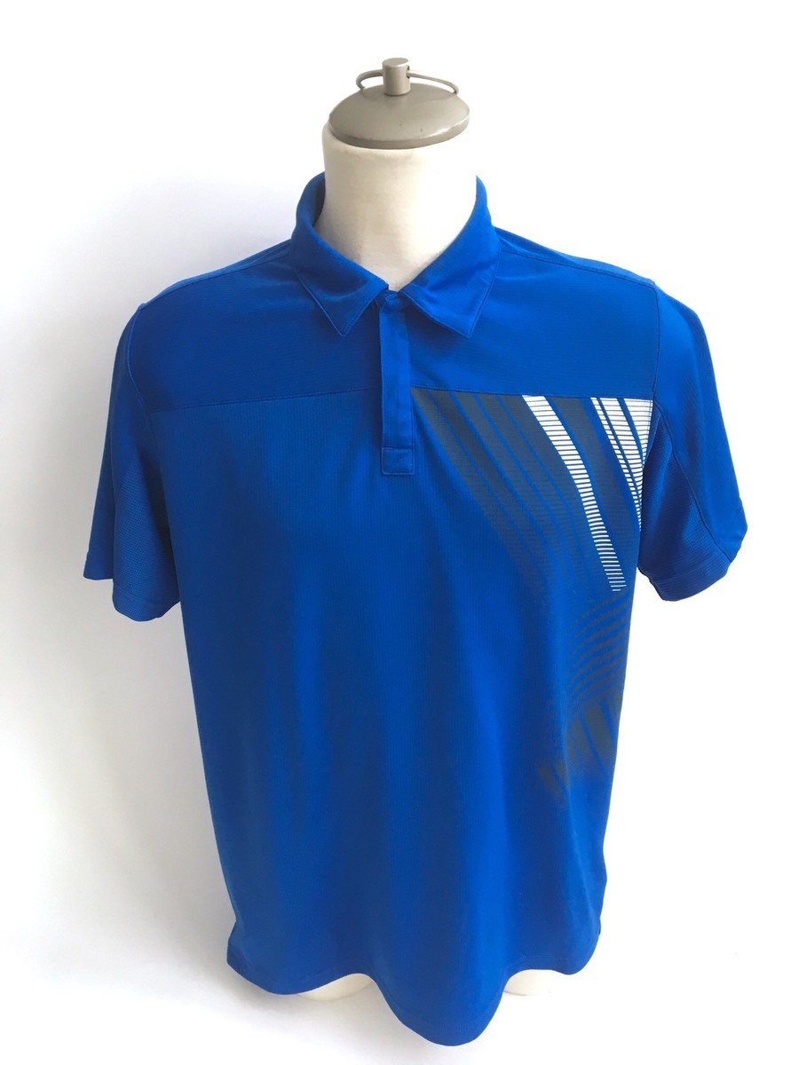 REEBOK POLO SHIRT PLAY DRY SIZE LARGE L Blue TENNIS GOLF ATHLETIC