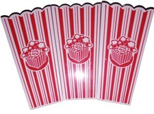 Set of 3 Plastic Novelty Popcorn Boxes Tub Containers