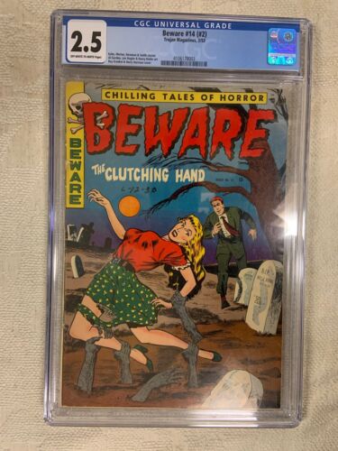 Beware 14 (2) CGC 2.5 Scarce! GGA Headlights Zombie Graveyard Cover Trojan 1953