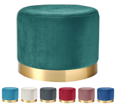 Pouf Cubo Pieghevole In Velluto Verde Sgabello E Contenitore