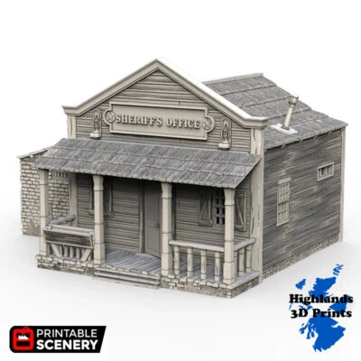HIGHLANDS3DPRINTS Sheriffs Wild West Scatter Terrain Tabletop Gaming DnD 3DPrint 32/28/20/15/10mm