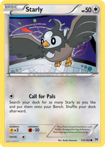 1x Starly 125/162  XY BREAKthrough Pokemon TCG Card NM