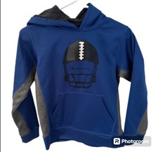 Champion Authentic Long Sleeve Hooded Sweatshirt Blue Boys Size M