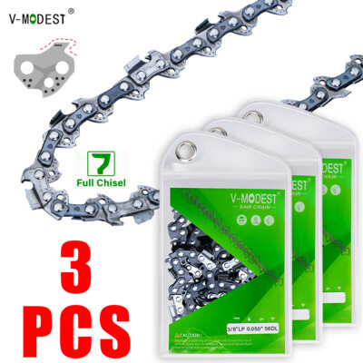 3Pack 16'' Chainsaw Chain 3/8''LP .050'' 56DL Full-Chisel For GREENWORKS CS60L00
