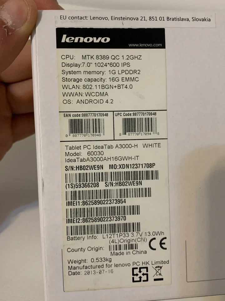 Tablet Lenovo Bianco + 2 Cover - Immagine 2 di 4