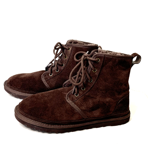UGG Harkley Brown Sheepskin Lined Suede 