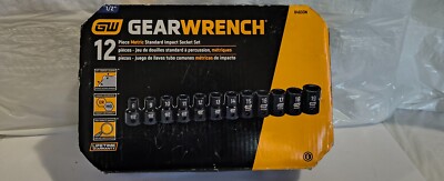 GearWrench KDT84930N 12 Pc. 1/2" Drive 6 Point Metric Impact Socket Set ...