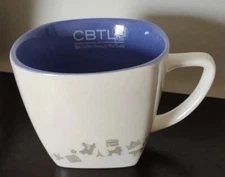 CBTL The Coffee Bean & Tea Leaf Square 2013 Purple Inside Coffee Tea Cup Mug