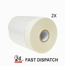 2 x car masking roll 550mm x 33m poly film pre-taped drop cover spray sheet home