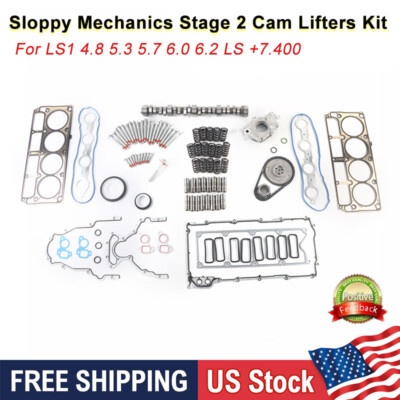Sloppy Mechanics Stage 2 Cam Lifters Kit For LS1 4.8 5.3 5.7 6.0 6.2 LS +7.400