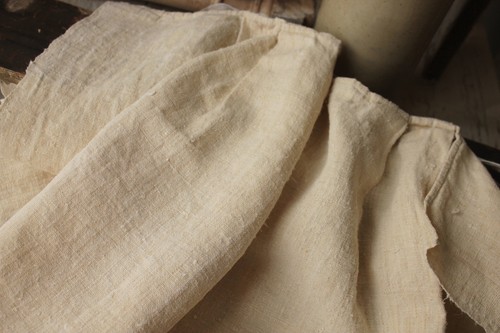 Natural Linen Apron hand woven antique French textile for kitchen woman's w - Picture 7 of 7