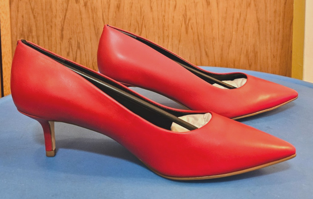 GORGEOUS CALVIN KLEIN MEDIUM RED LEATHER PUMPS, 2" HEELS, WOMEN'S 8M NEW IN BOX!