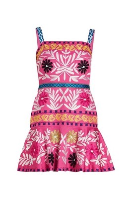 Alexis Aurora Pink Venise Embroidered Floral Dress Size XL