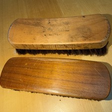 Vtg Shoe Polish Brushes Made In USA One Is Horse Hair Wood Excellent