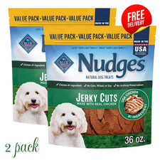 Blue Buffalo Nudges Jerky Cuts Chicken Dog Treats 36 oz 2 Pack Natural