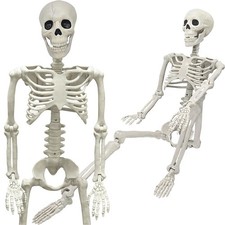 36" Skeleton Halloween Decorations 3FT Realistic Full Body Movable Posable